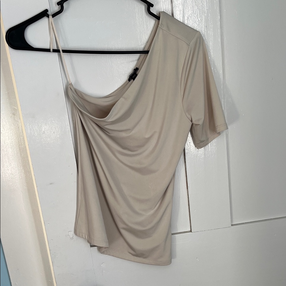 Elegant Cream Drape Top one shoulder